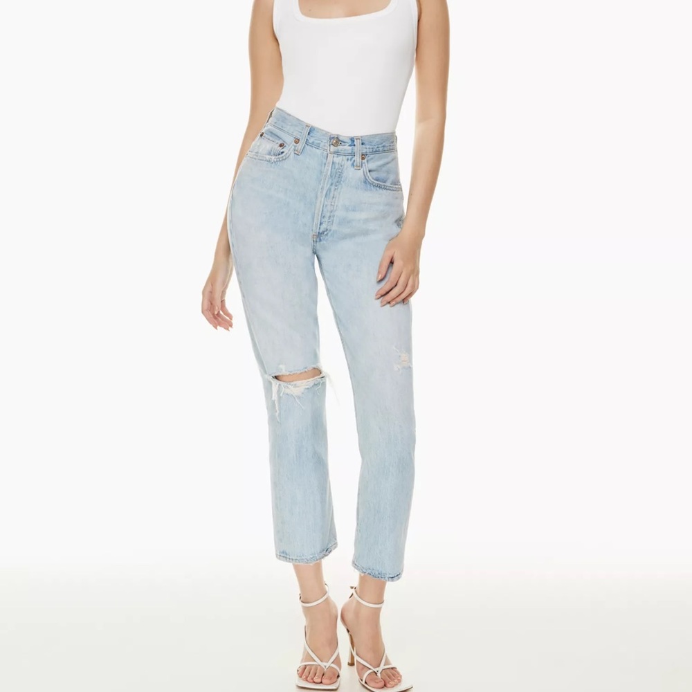 AGOLDE Riley Crop Jeans in color Shatter, size 26